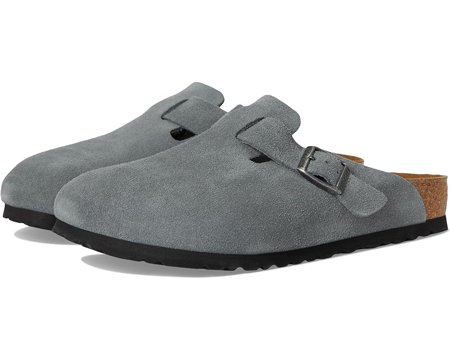 

Сабо Birkenstock Boston Soft Footbed - Suede, цвет Basalt Gray