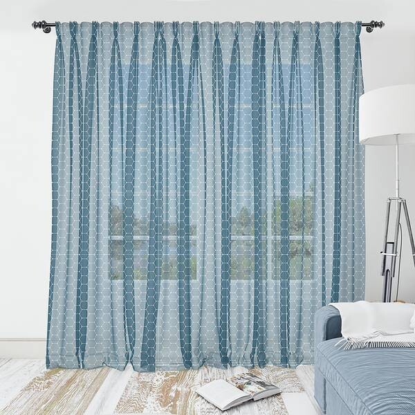 

Штора Abakuhaus Geometrisch 2 шт, 274x240x0,5 см цвет petrol blau und weiß