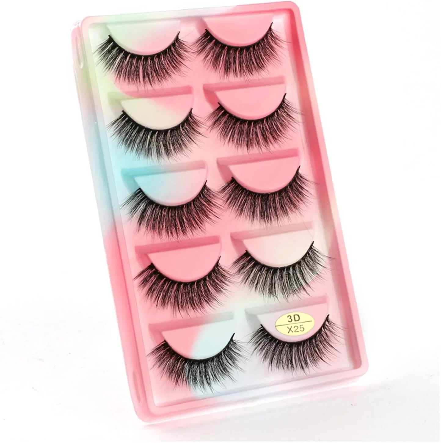 Набор ресниц UAMOU 3D Fluffy Mink Lashes 5 пар, длина 12 мм, 100 коробок