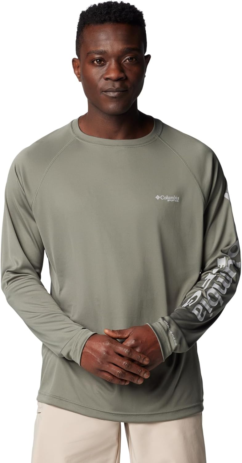 

Columbia мужская футболка с длинным рукавом Terminal Tackle PFG Statetriot, Cypress/Cool Grey Logo, Серый, Columbia мужская футболка с длинным рукавом Terminal Tackle PFG Statetriot, Cypress/Cool Grey Logo