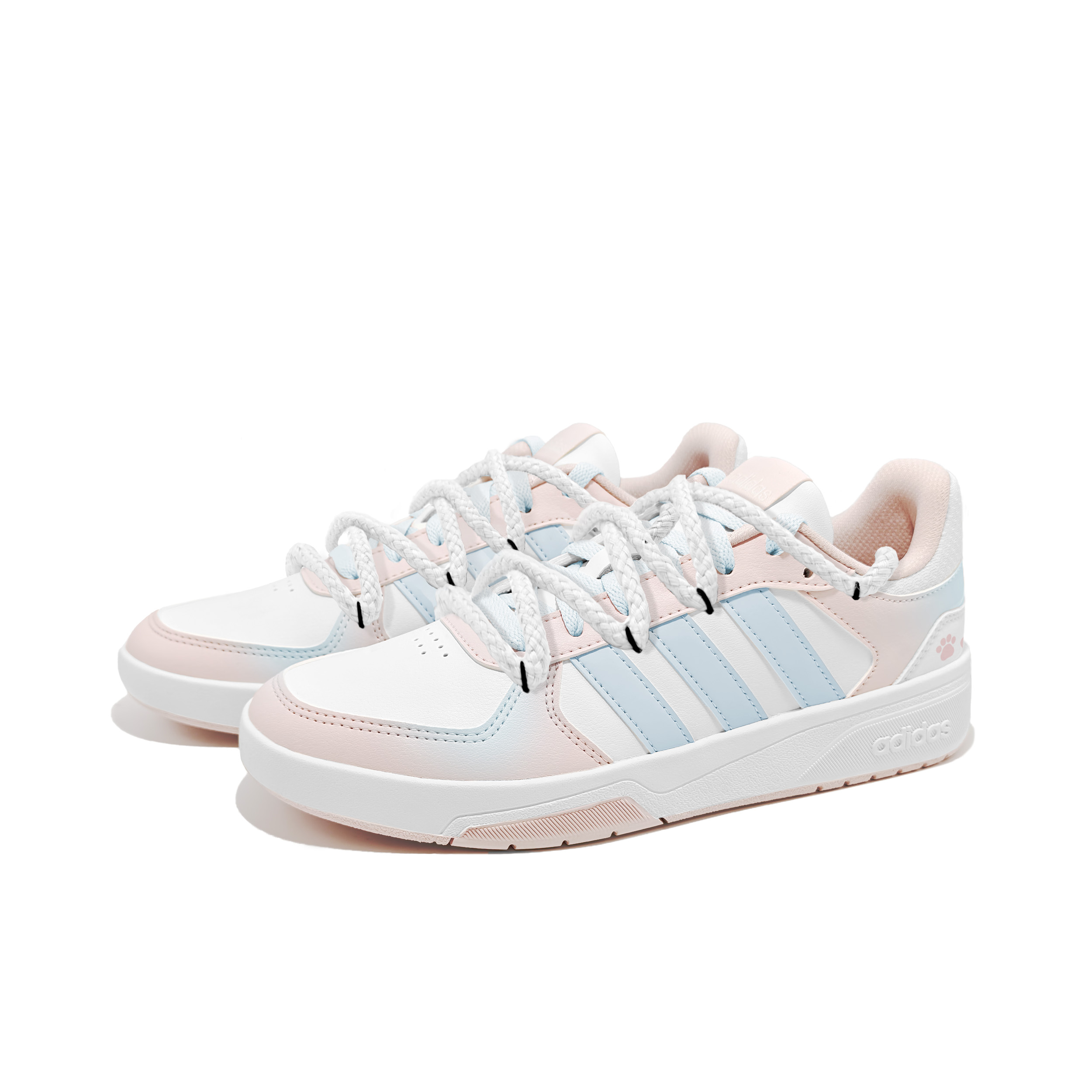 Adidas COURTBEAT Sweetie Cat Paw 2, синтетическая кожа, противоскользящая подошва, амортизация, износостойкость, низкие кроссовки — фото 4