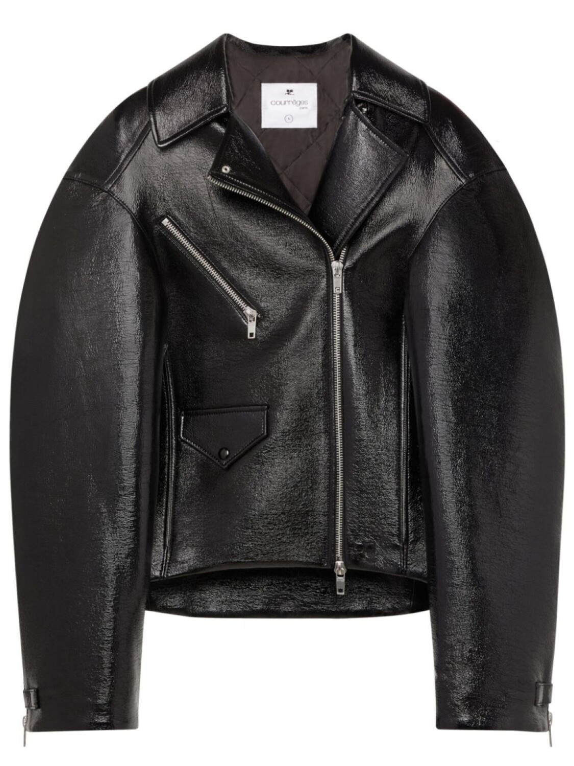 

Courrèges байкерская куртка Cocoon Vinyl, черный