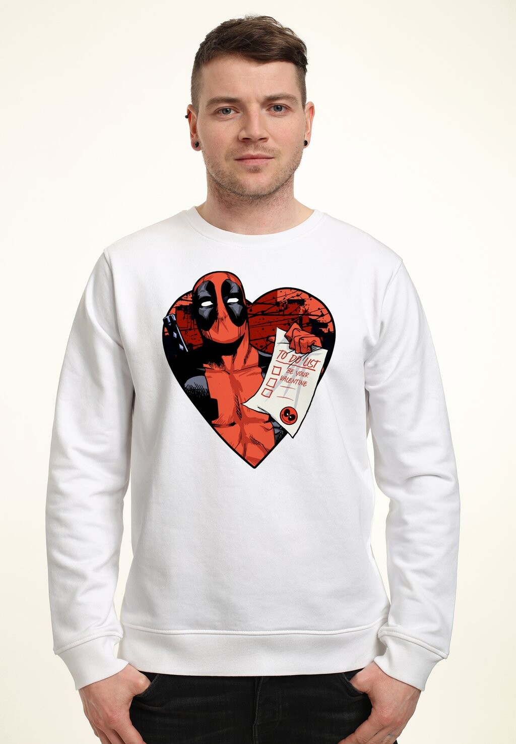 

Толстовка Valentines Day Deadpool List Marvel, белый