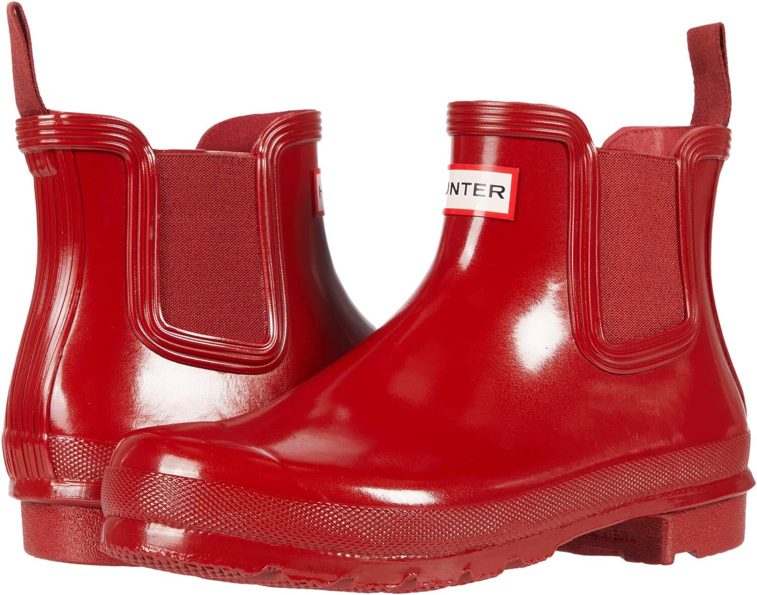 Сапоги резиновые Hunter Original Chelsea Gloss, красный