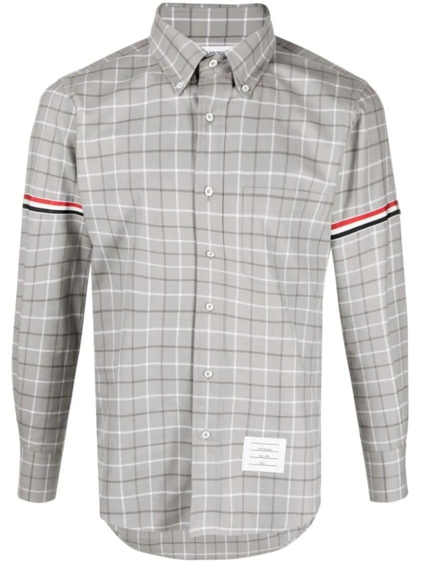 

Клетчатая рубашка Thom Browne, серый