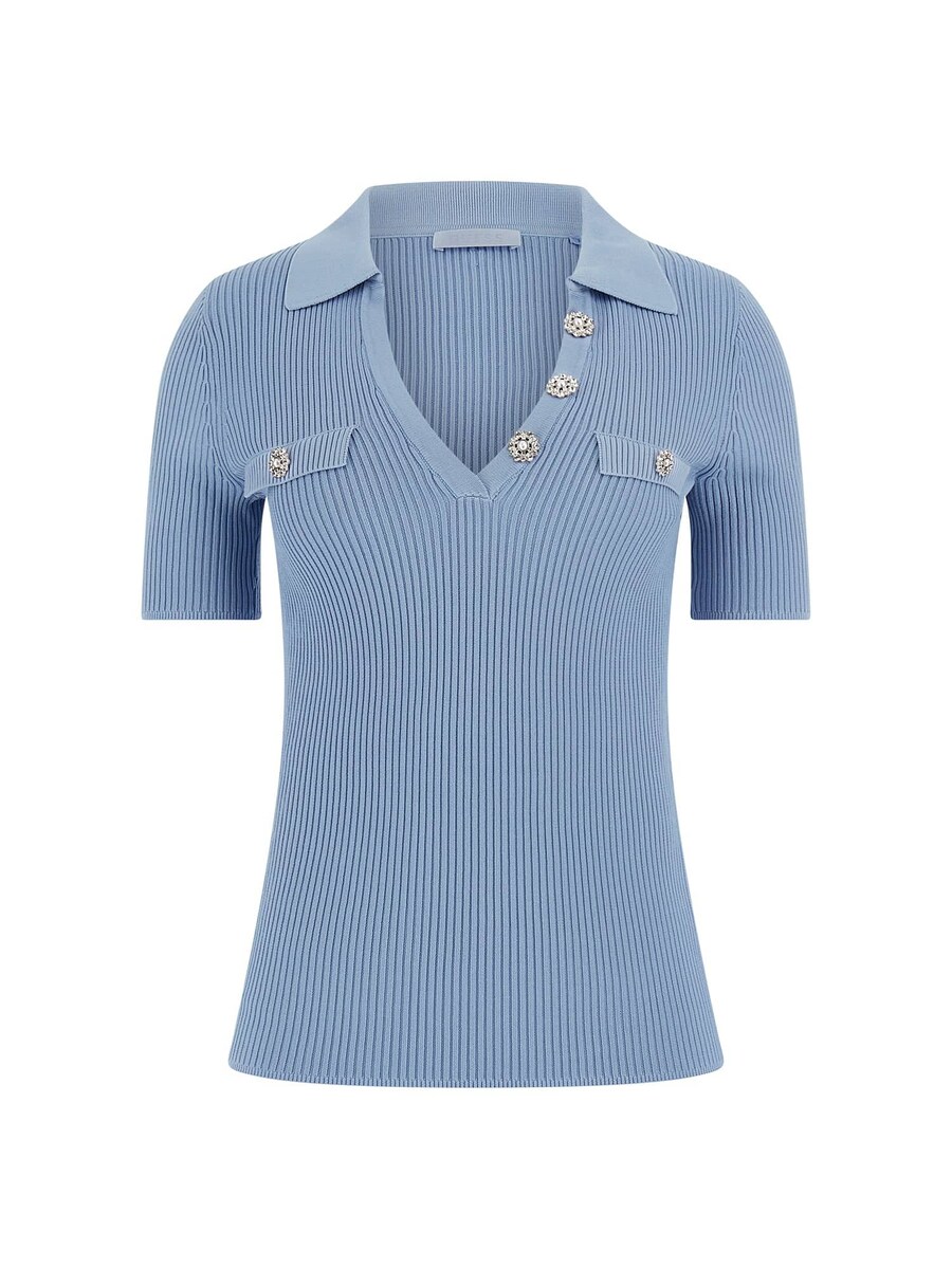 

Тонкий вязаный свитер GUESS Sweater, светло-синий
