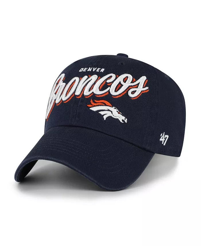 

Женская темно-синяя регулируемая кепка Denver Broncos Ariana Clean Up '47 Brand