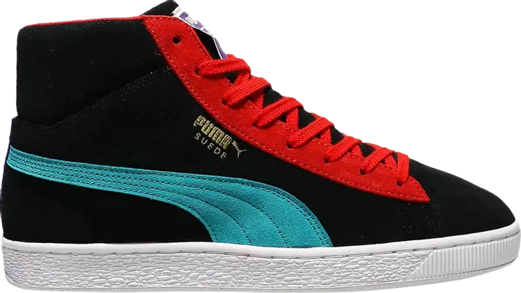 

Кроссовки Puma Suede Mid 21 Black Viridian Green Red, черный