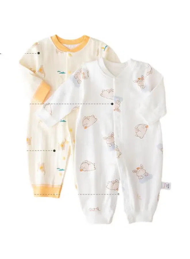 Боди-комбинезон хлопковый с длинным рукавом с принтом Babyprints, жирный кролик — фото 3
