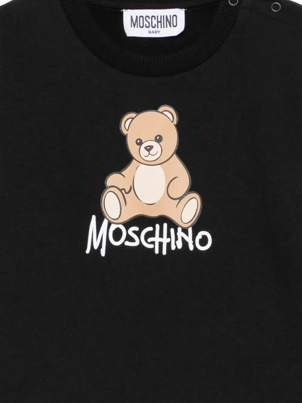 Платье с логотипом Медвежонка Тедди Moschino Kids, черный — фото 3