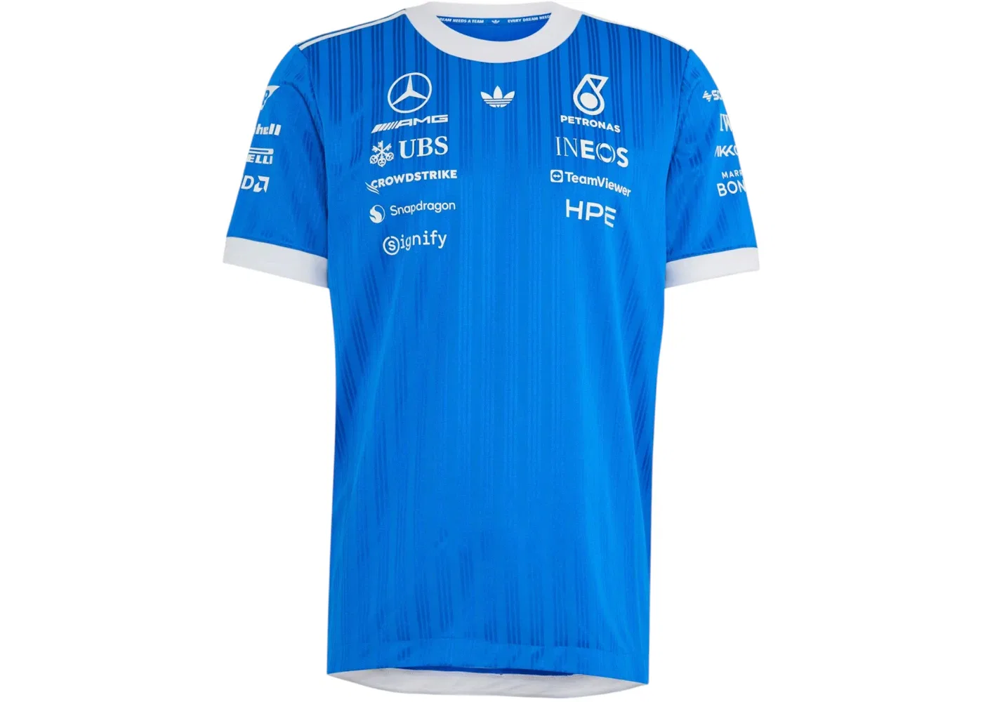 Мужская футбольная джерси Mercedes AMG Petronas Formula 1 Team Blue Wonder Adidas, Blue (Aisa Sizing)