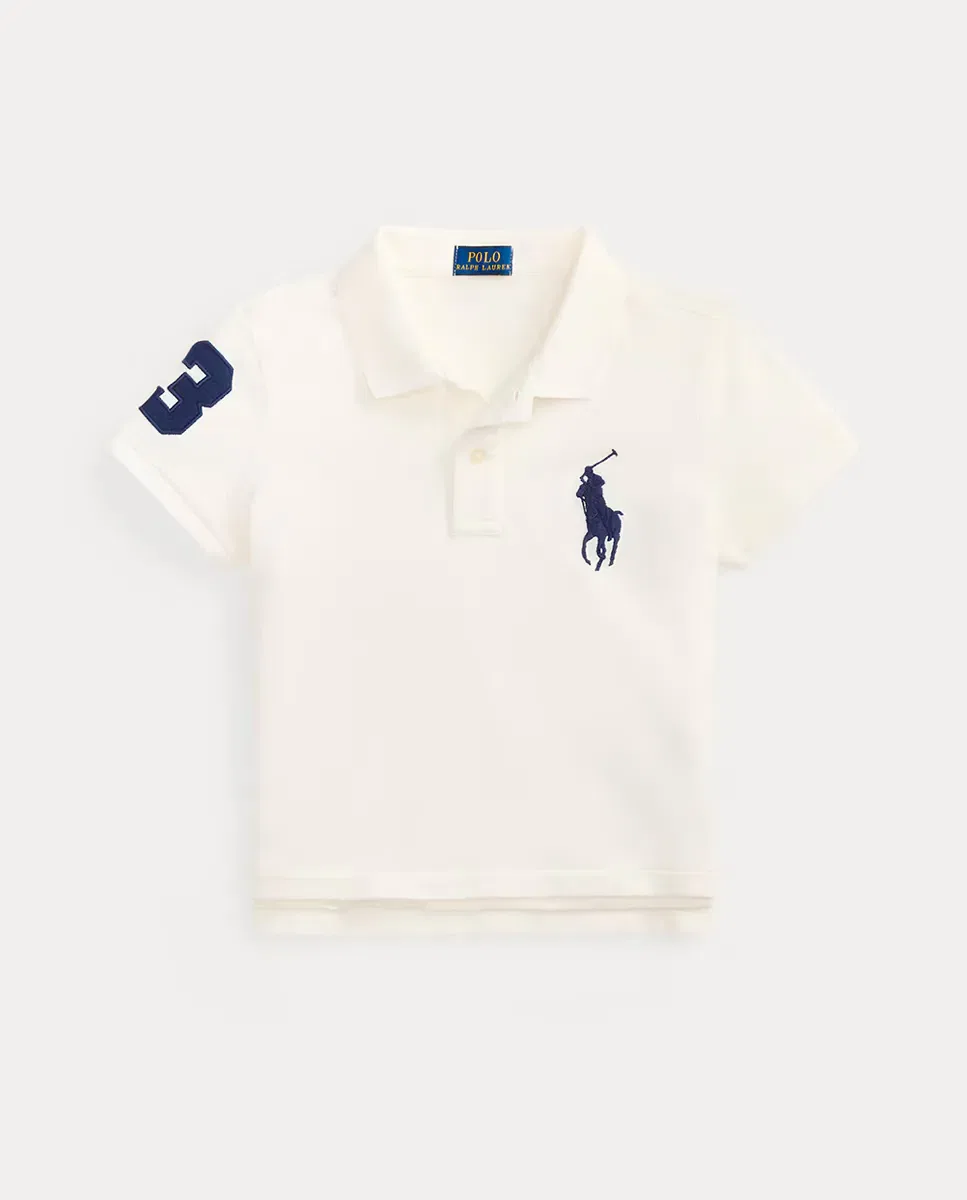 Детское поло для девочек с длинным рукавом Big Pony Polo Ralph Lauren, Blanco