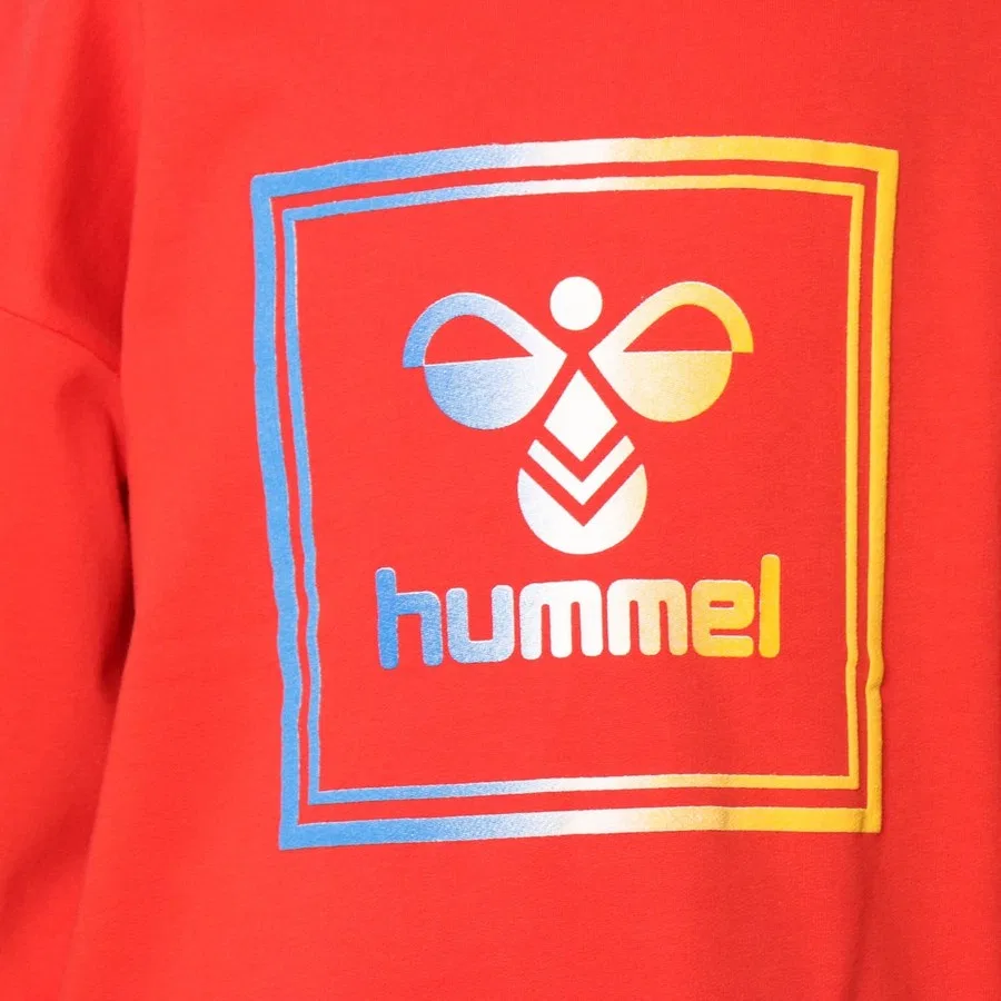 Детский свитшот с капюшоном Leiden Hoodie Hummel, Красный — фото 3