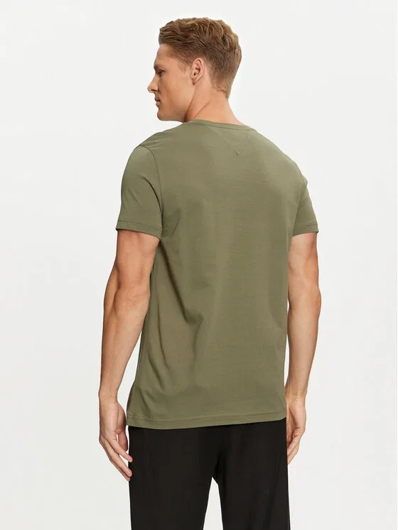 Футболка regular fit Logo Tommy Hilfiger, зеленый — фото 3