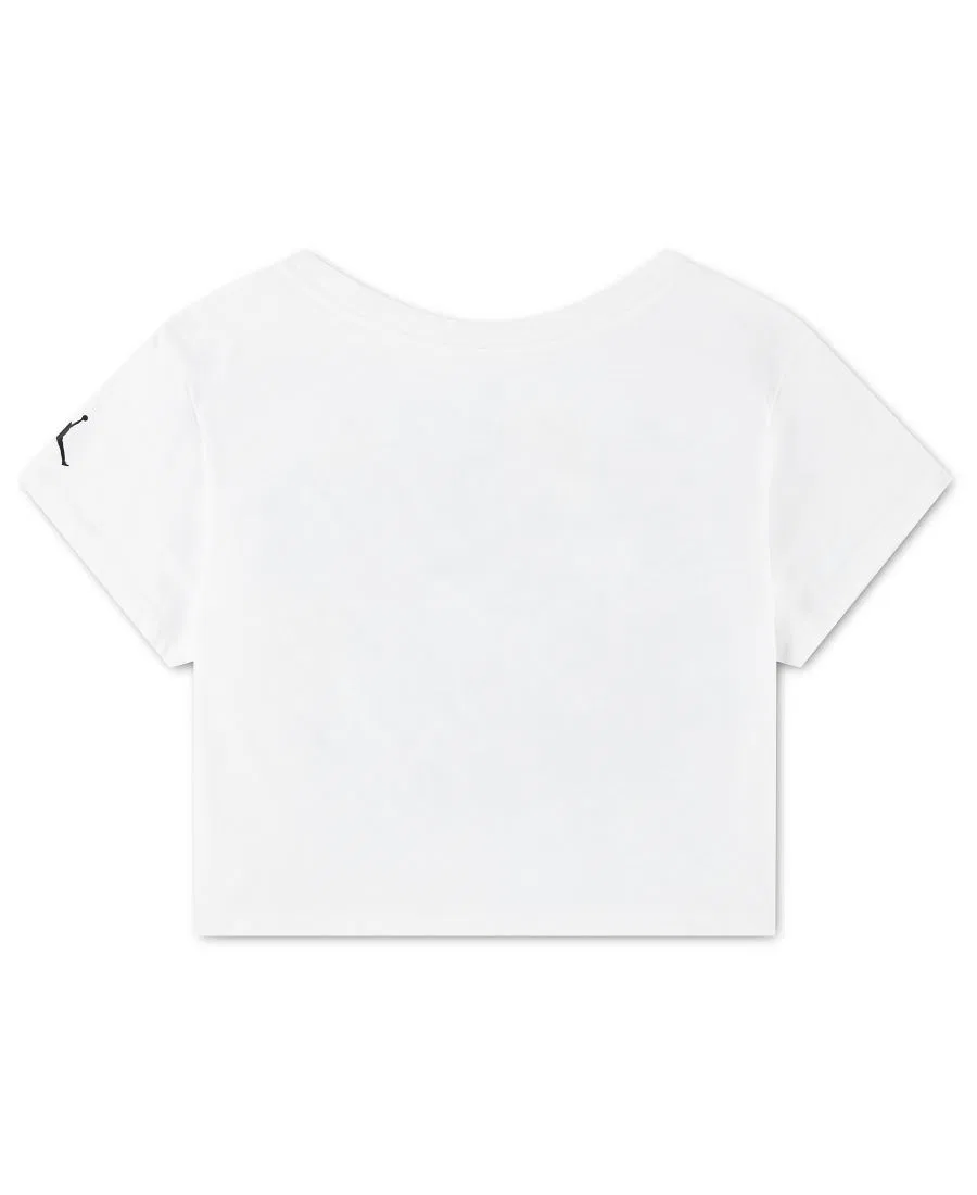 Футболка с принтом и укороченным кроем Air Collage Jordan, White — фото 2