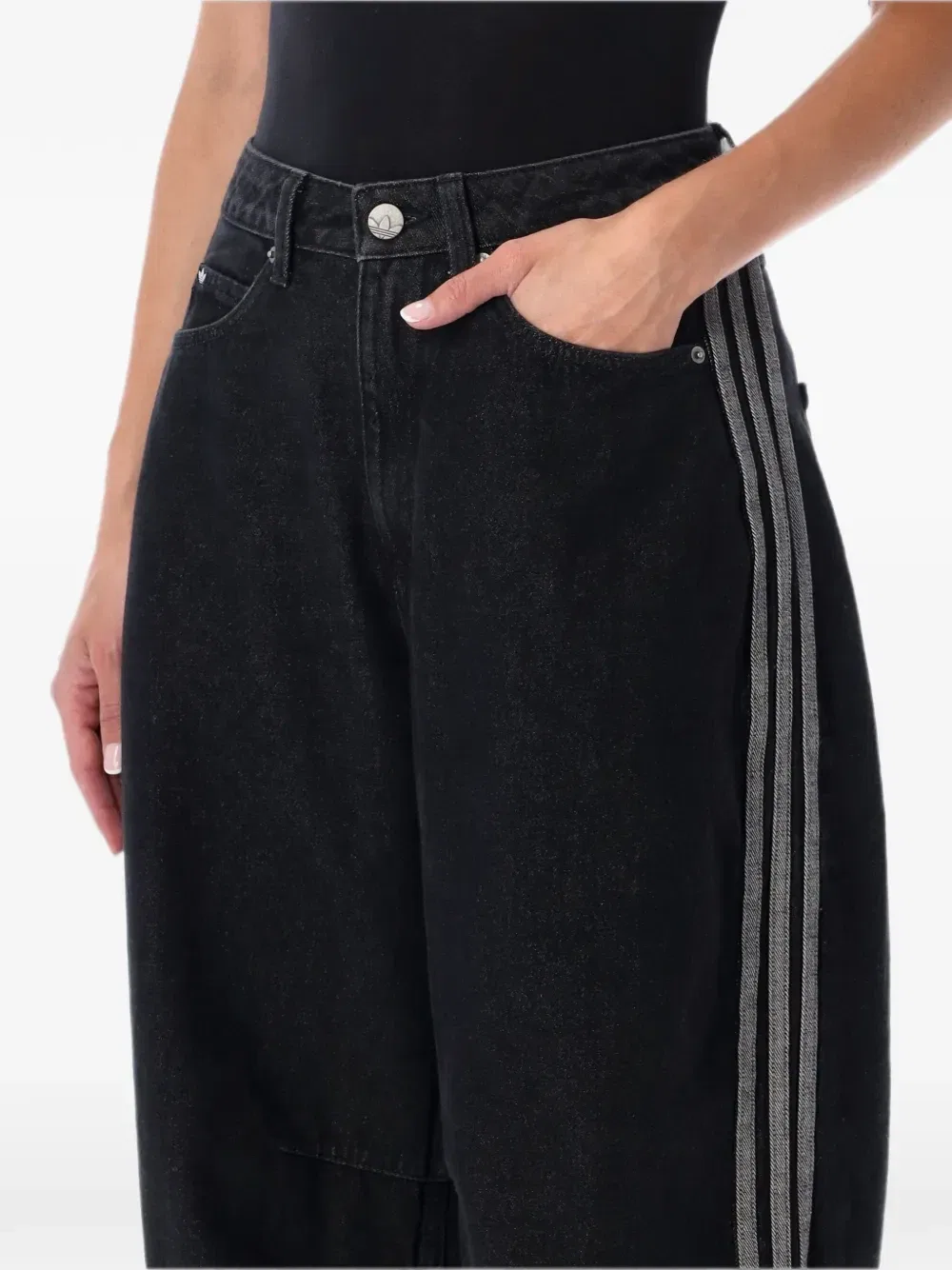 Джинсы с боковыми полосками Adidas, черный — фото 3