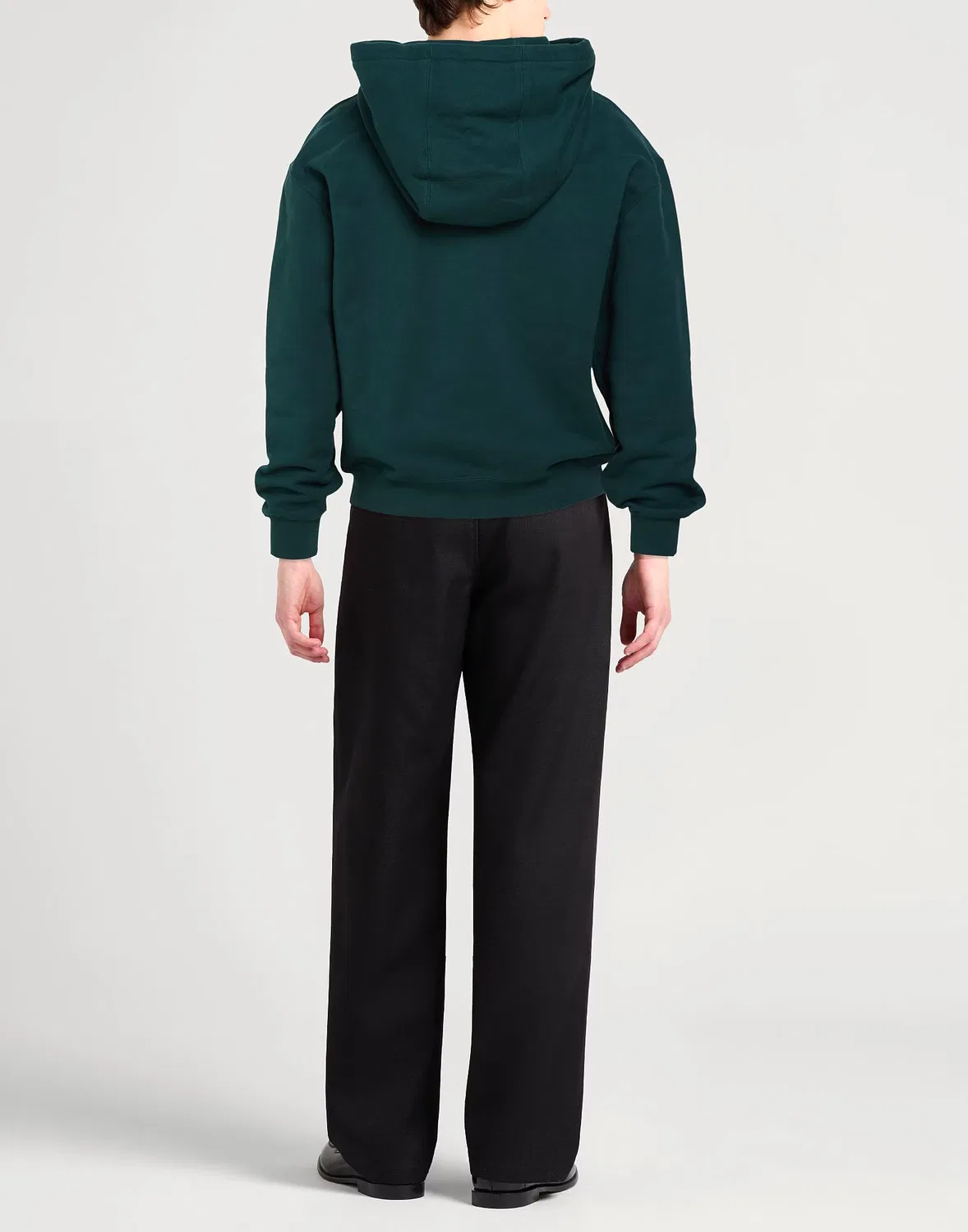 Мужской свитшот на флисе с капюшоном Saint Laurent, темно-зеленый — фото 3