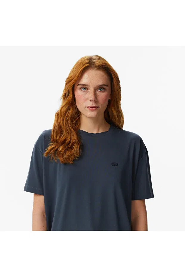 Футболка Lacoste S5t-Grey серая свободного кроя — фото 2