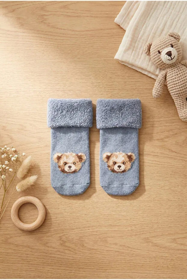 Детские носки с рисунком махровые Bony Socks, Blue — фото 3