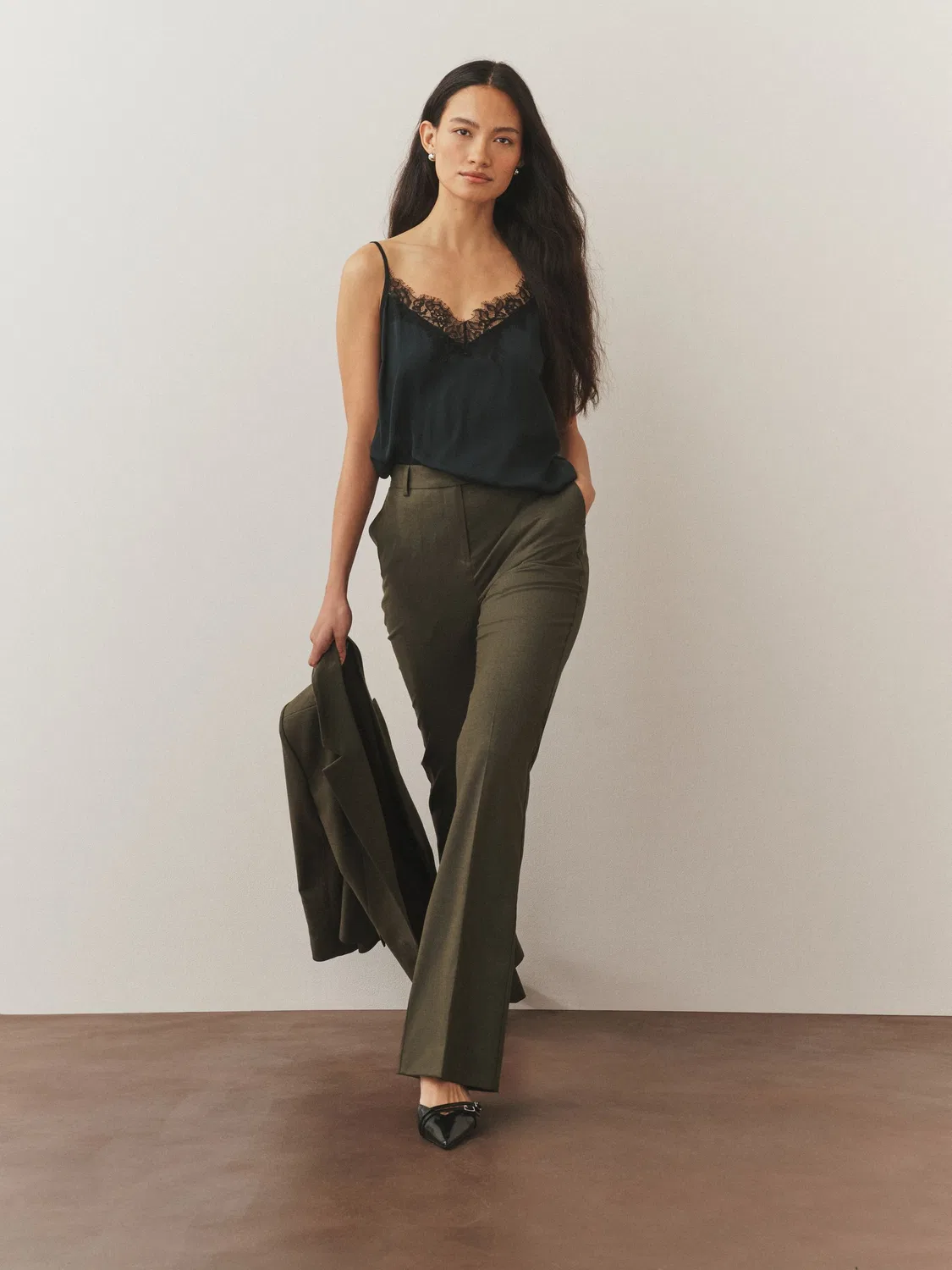 Брюки зауженные к низу, буткат, Khaki Green Next