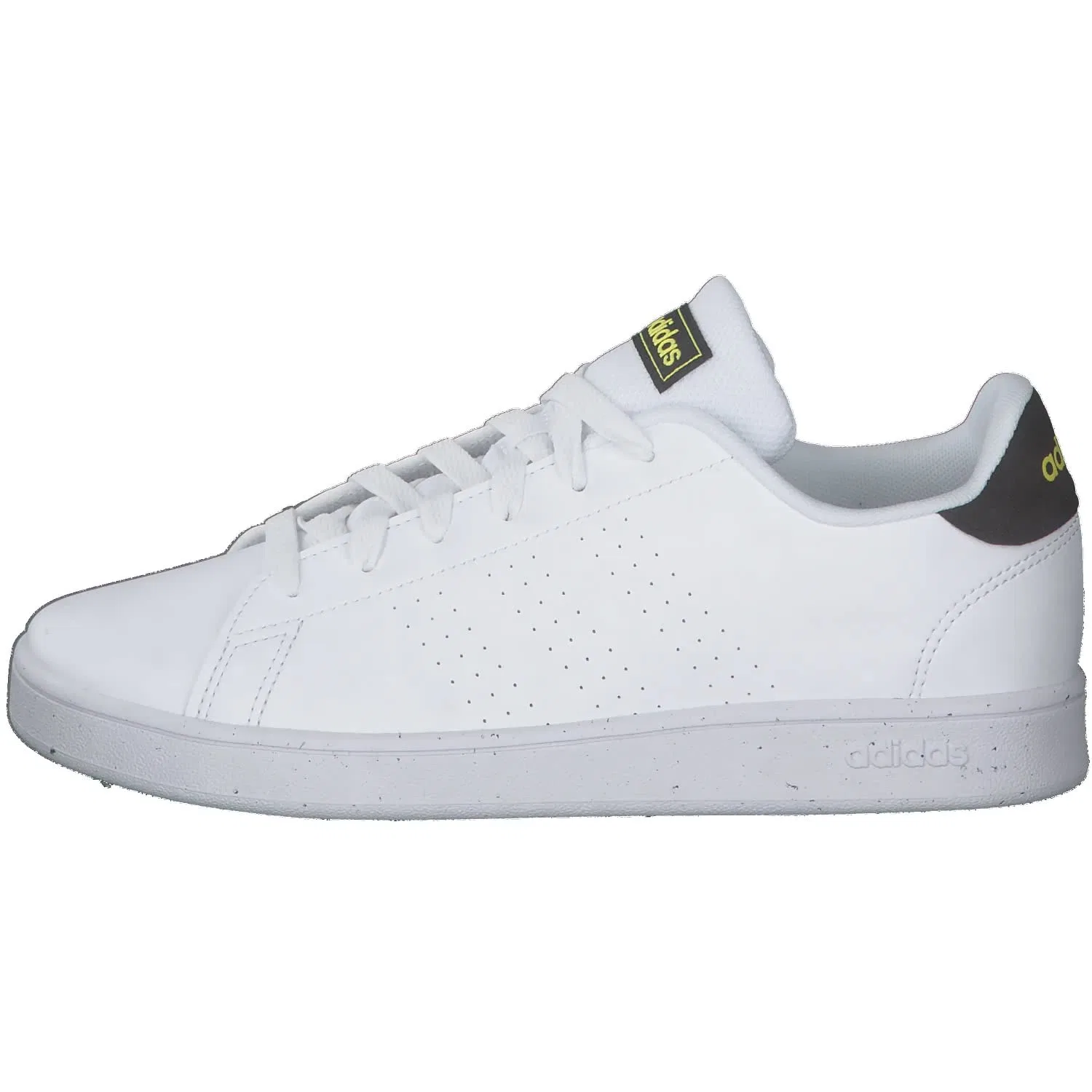 Детские кроссовки с перфорированными полосками Advantage K Adidas, White Cloud Core Black Beam Yellow — фото 2