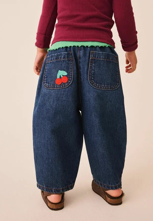 Брюки джинсовые с вышивкой, Regular Fit, Next, Rainbow Cherry Crochet — фото 3