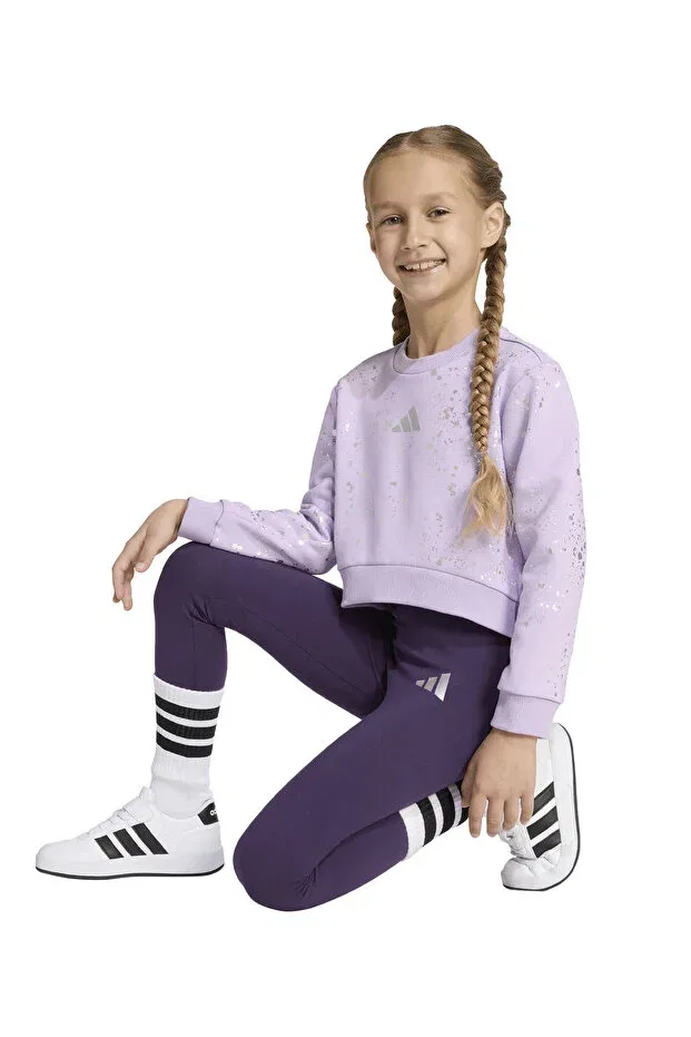 Детский спортивный комплект для девочек с принтом JW2421 LG Glam Set Adidas, Light Purple — фото 2