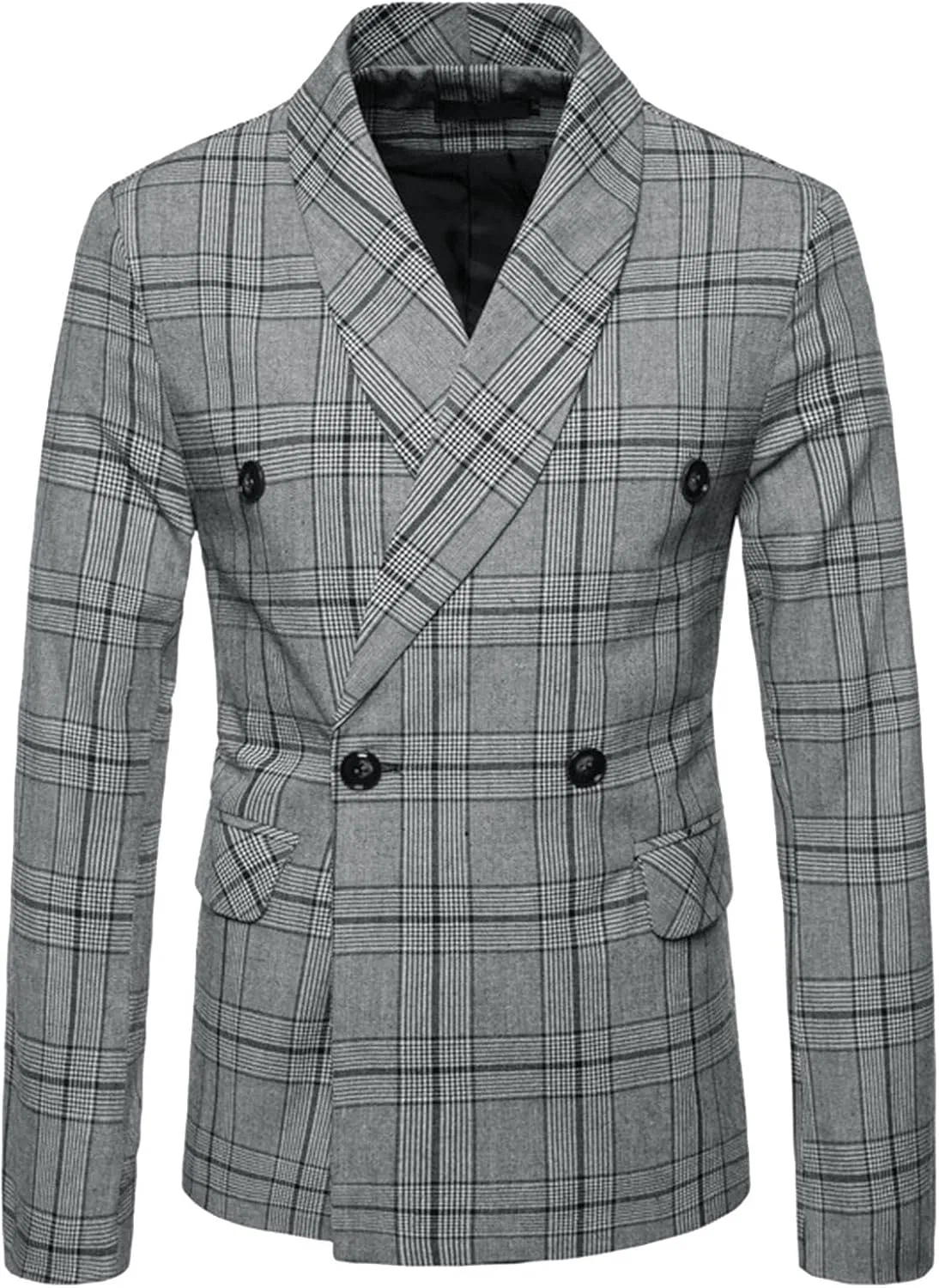 Мужское зимнее пальто с лацканами, модель Pea Coat, серый