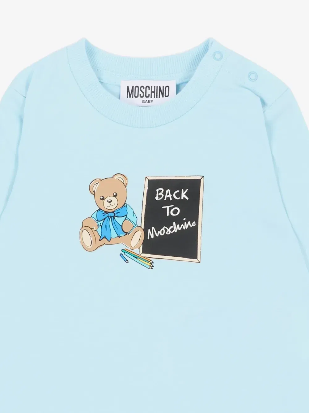 Футболка с длинными рукавами и принтом в виде медвежонка Тедди Moschino Kids, синий — фото 3