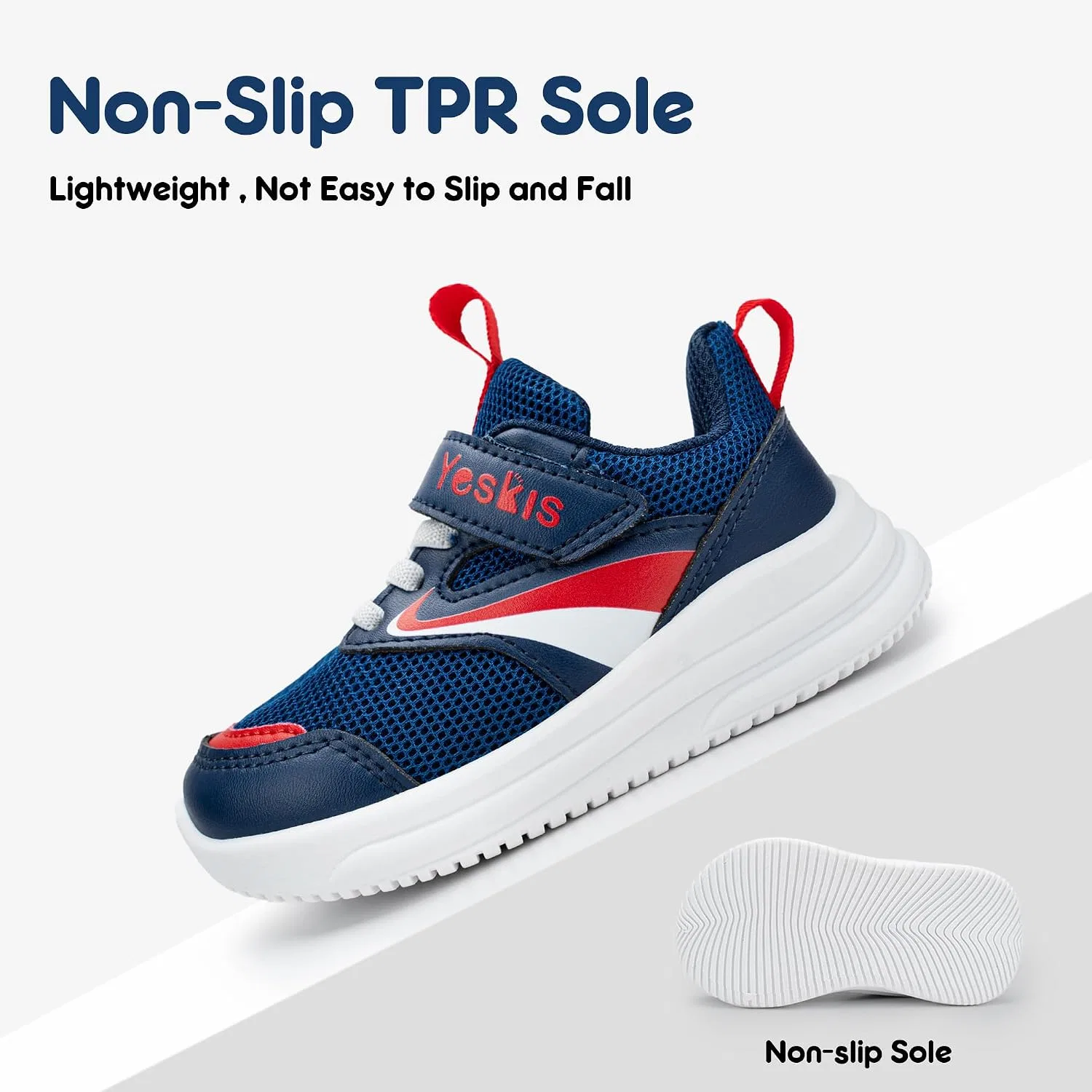Детские кроссовки для мальчиков и девочек YESKIS, Dark Blue Toddler Shoes — фото 3
