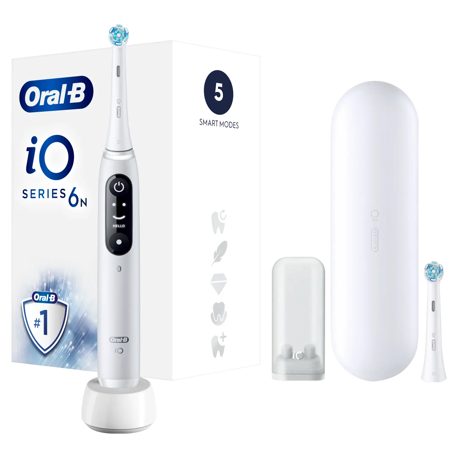 

Магнитная зубная щетка Oral-B iO Series 6 White Alabaster для чистки зубов