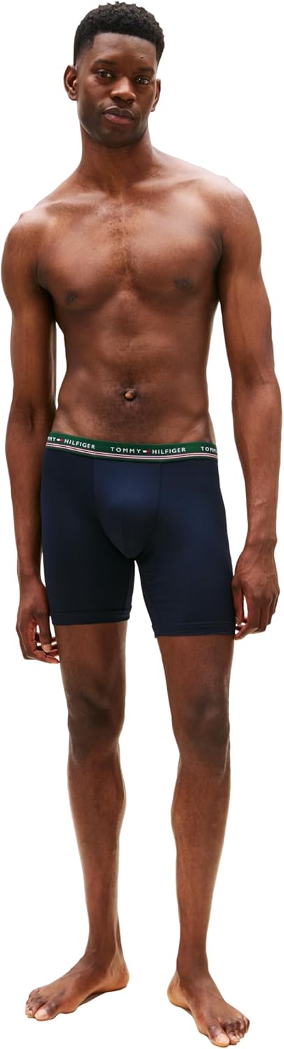 Мужские трусы-боксеры Tommy Hilfiger Micro Classics, 3 пары, Spruce W/ Navy Wb, Grey Heather, Navy W/ Spruce Wb — фото 2