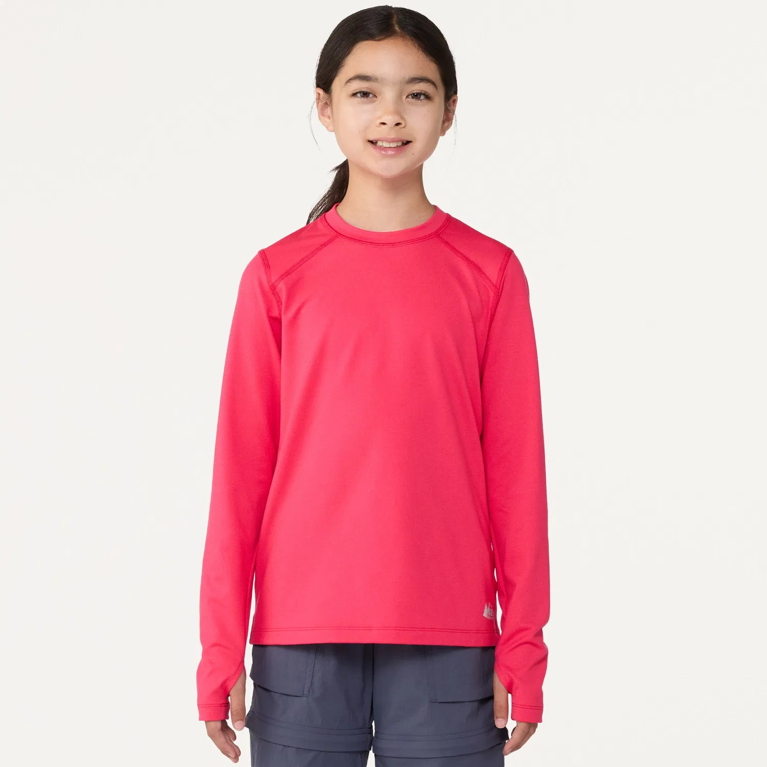 Термобелье детское с длинным рукавом Midweight Base Layer Crew Top Rei Co-Op, Poppy Pink — фото 2
