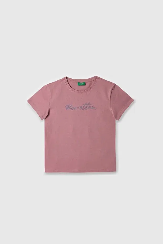 Детская футболка для девочек с коротким рукавом Benetton, Dried Rose