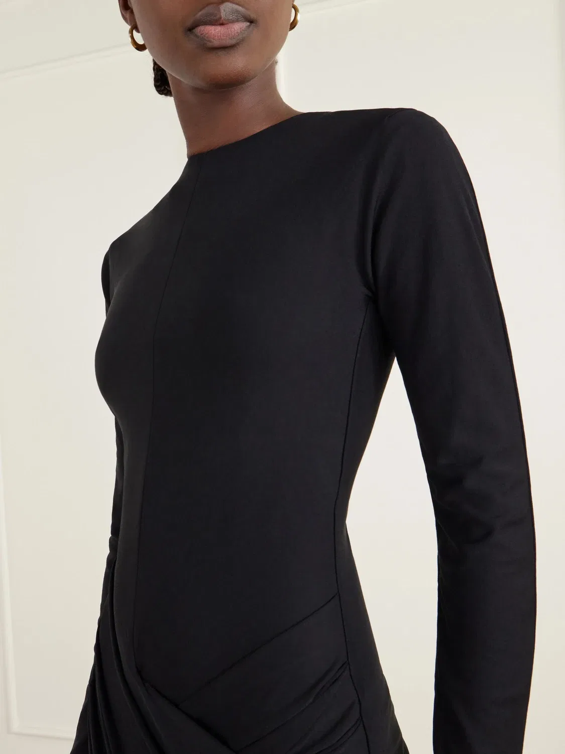 La Mini Robe De Minuit драпированное мини-платье из эластичного джерси Jacquemus, черный — фото 4