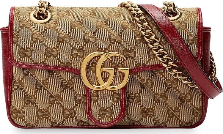 

Сумка Gucci GG Marmont Mini Bag Beige/Ebony/New Cherry Red, бежевый