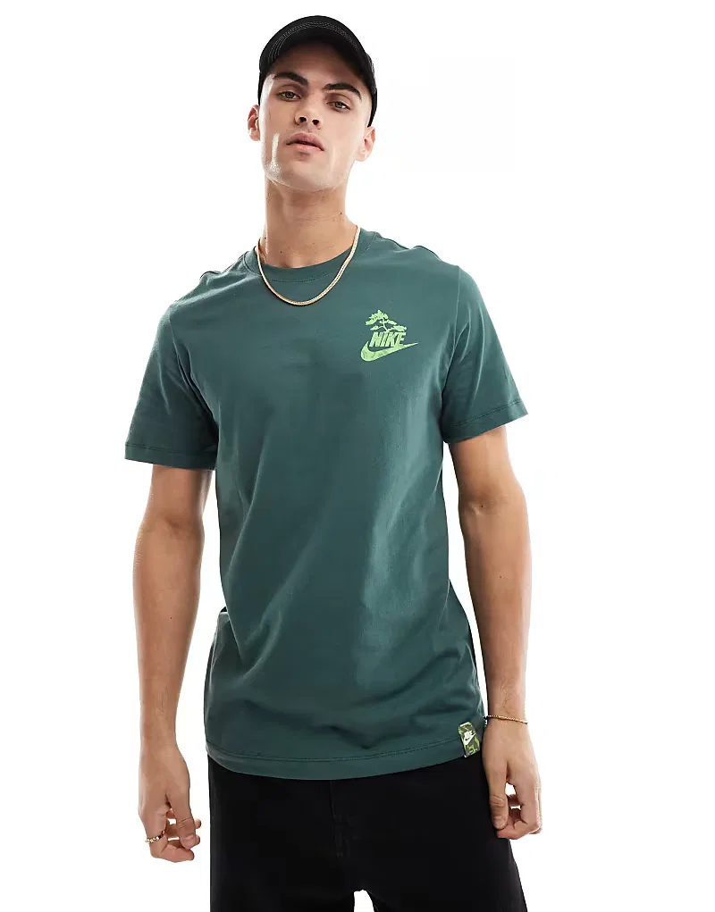Футболка Nike Slow Your Sole с графическим принтом, темно-зеленый — фото 3