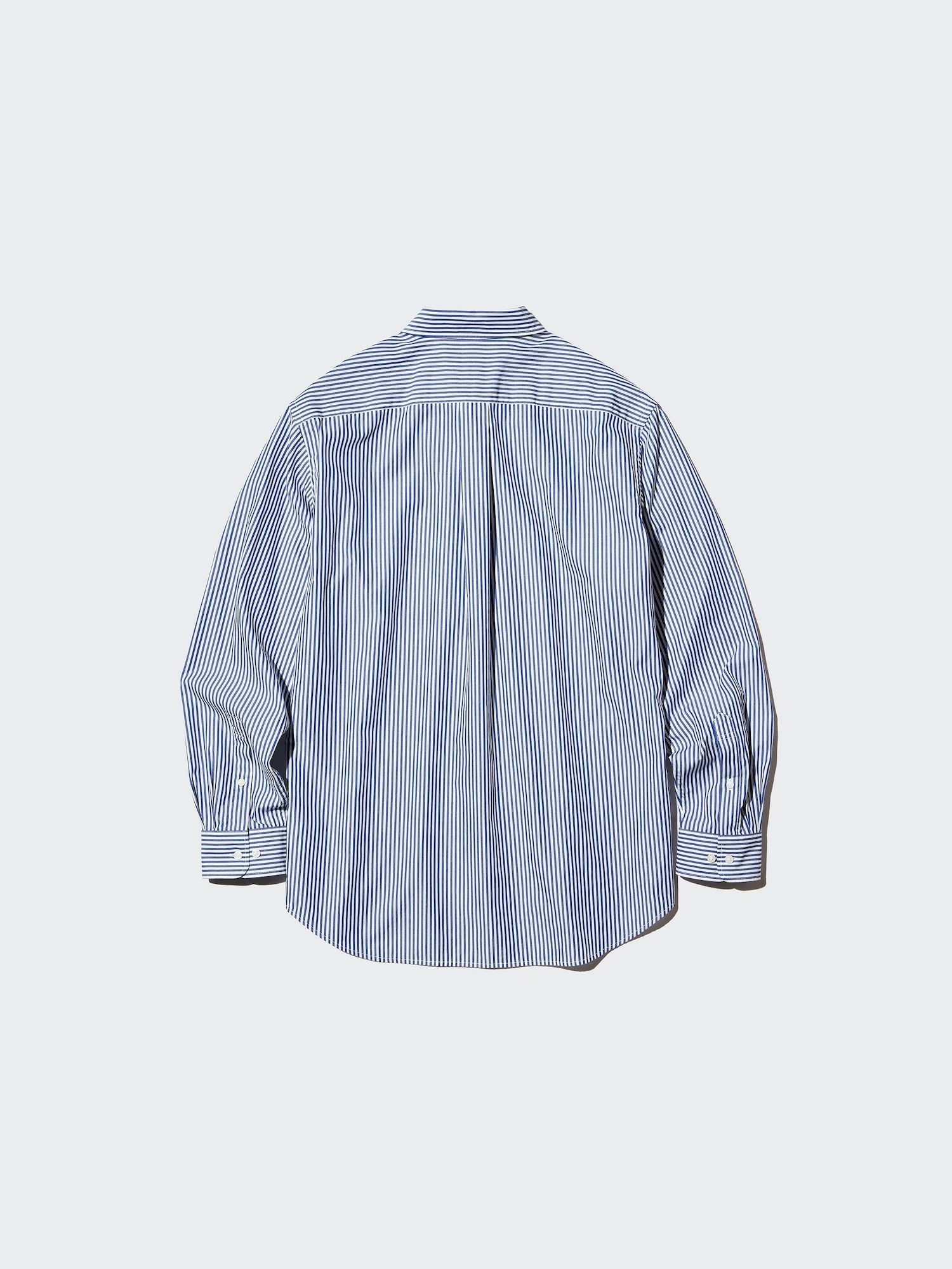 Рубашка Uniqlo Broadcloth Striped Button-down Unisex, 67 синий — фото 3