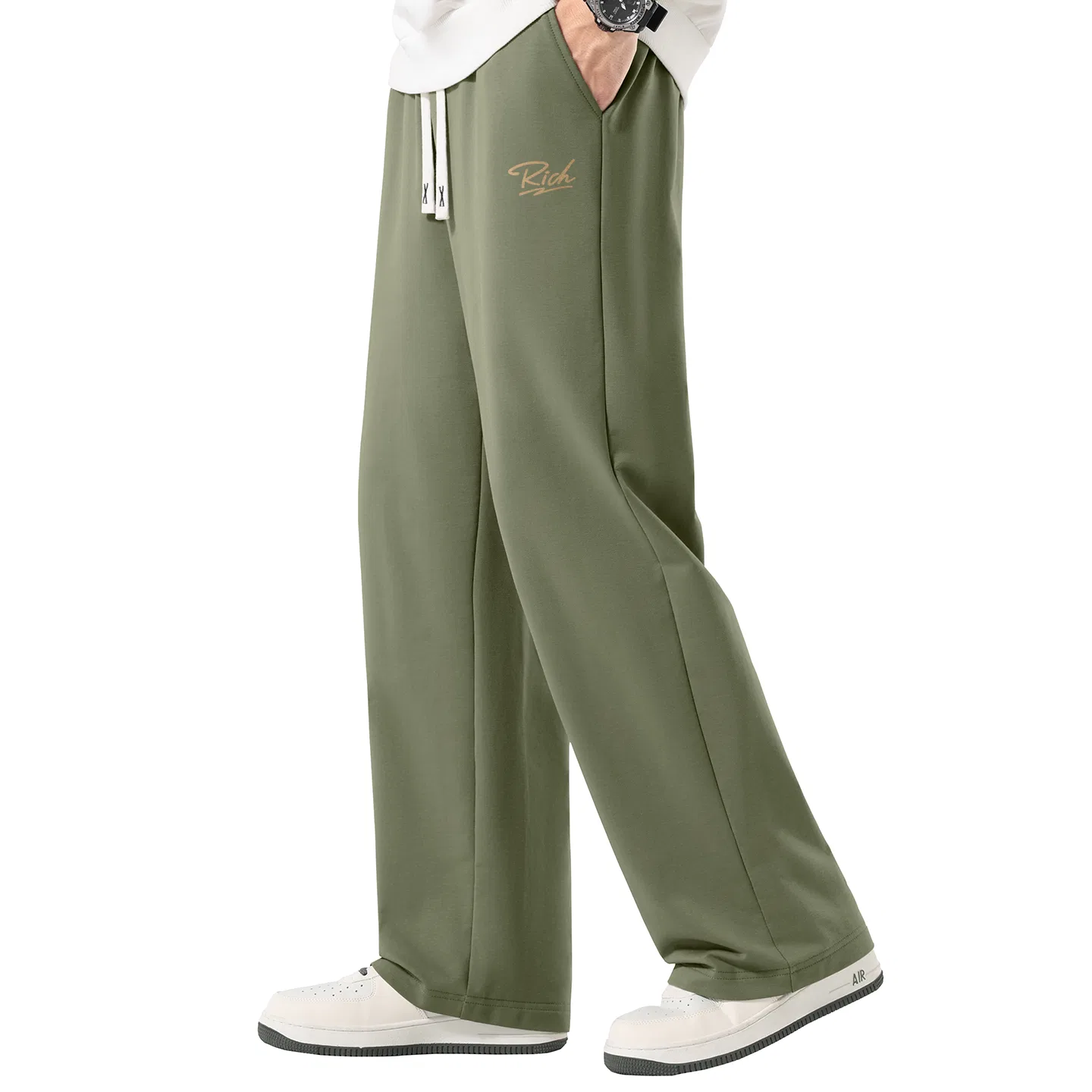 Детские штаны прямого кроя MINISO, Palm Green