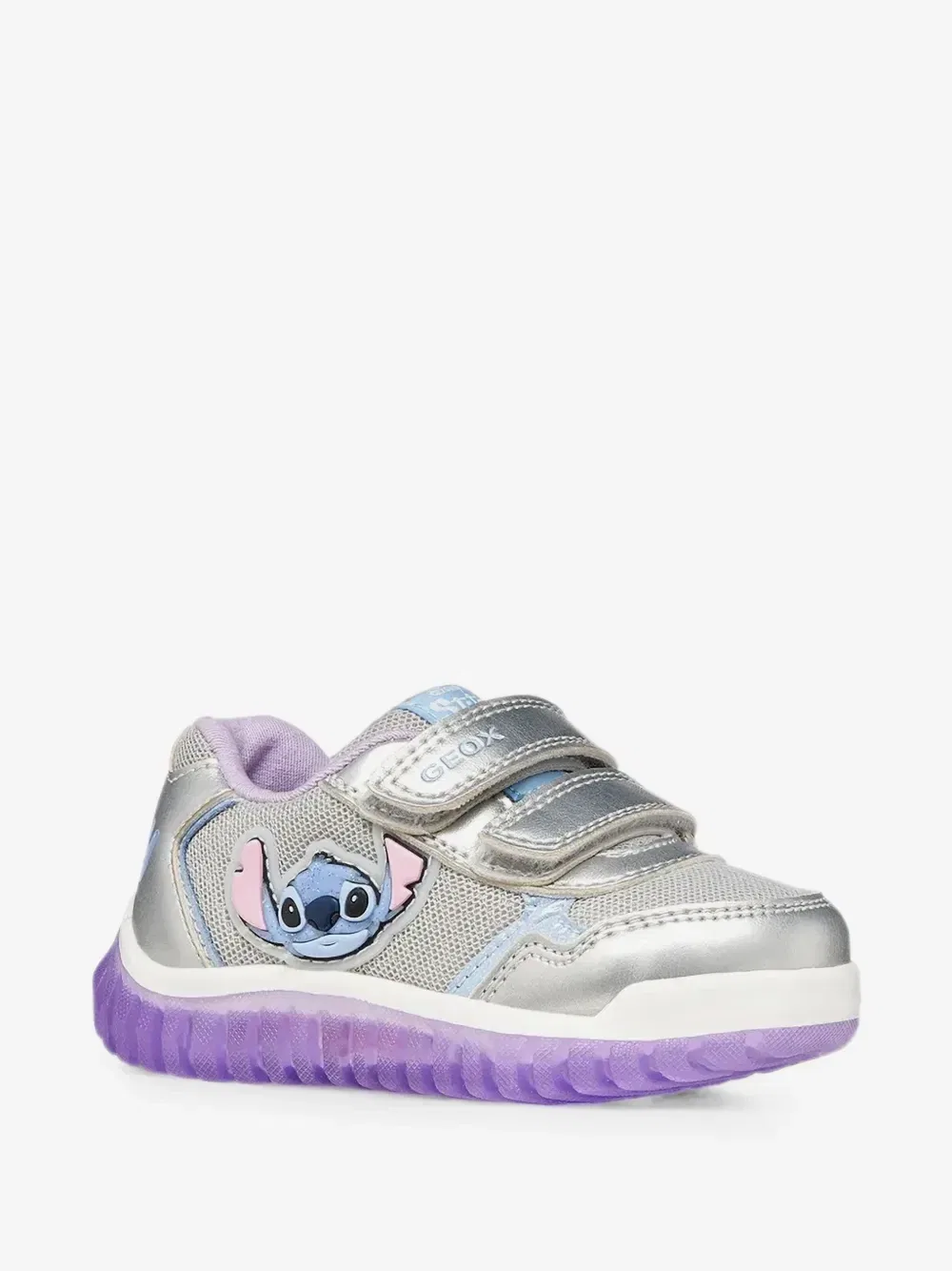 Кроссовки на липучках X Disney Stitch Lightyloo Geox Kids, серебряный