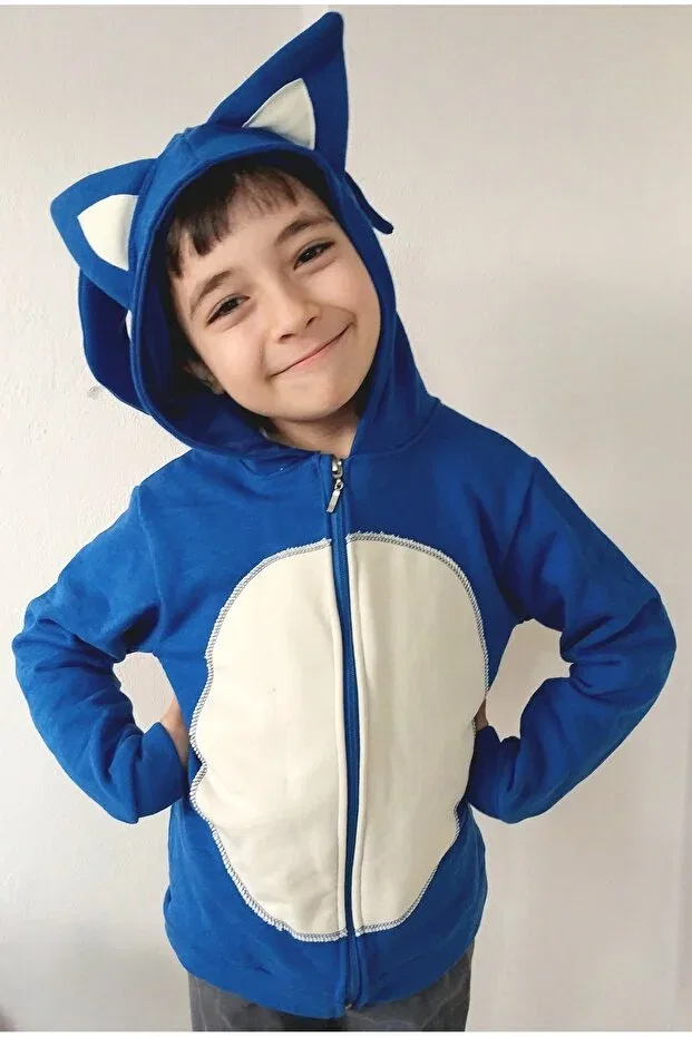 Детское худи для мальчиков с принтом Sonic the hedgehog Güzin Fashion, Blue — фото 2