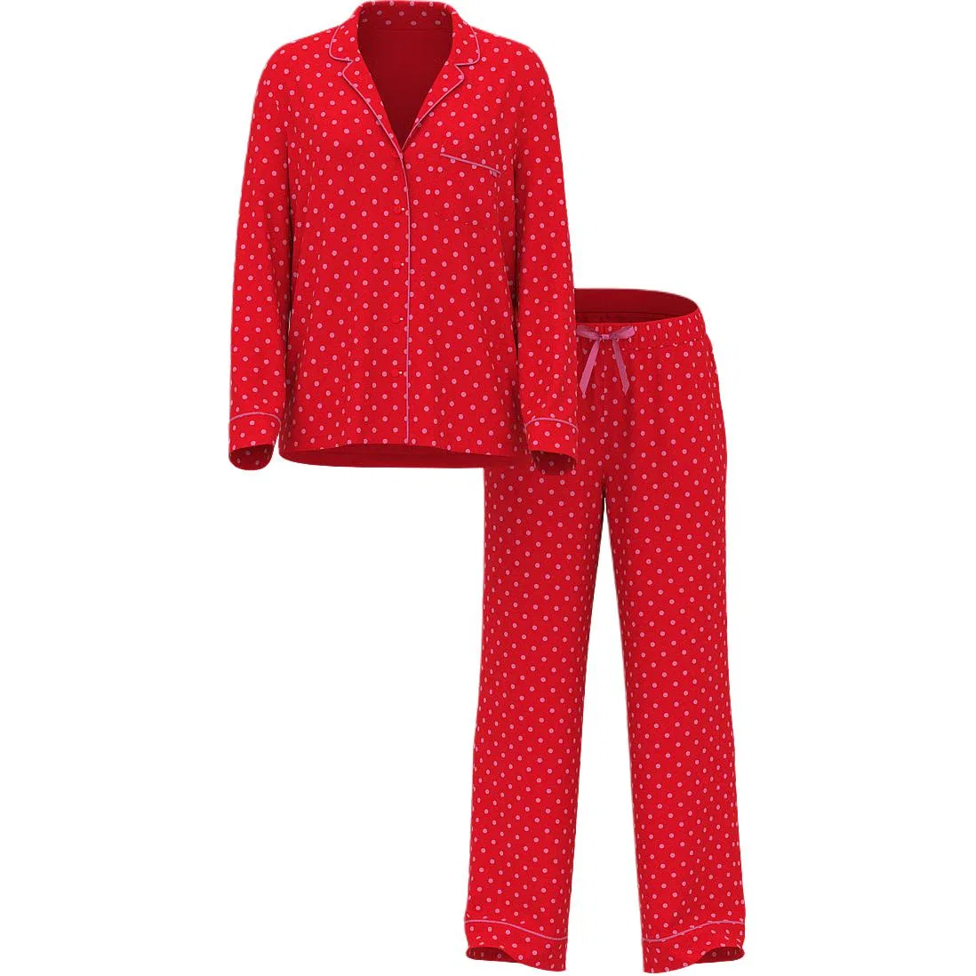 Женский комплект пижамы с принтом Victoria's Secret, Red Polka Dot