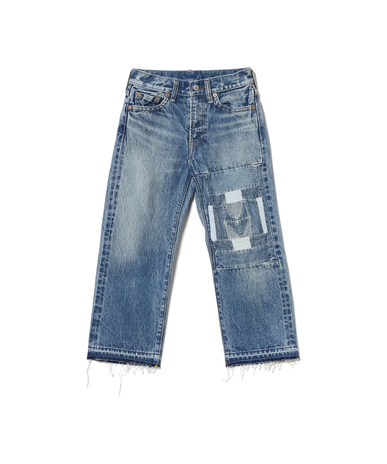 Детские джинсы с потертостями и вышивкой MARET Kodomo Beams, Indigo Blue