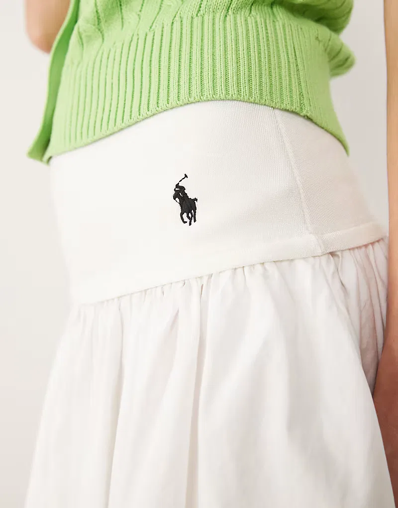 Тканая юбка А-силуэта Polo Ralph Lauren, белый — фото 4