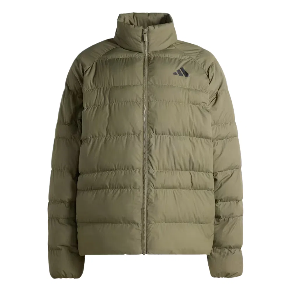 Мужской пуховик с капюшоном, оливковый, Adidas
