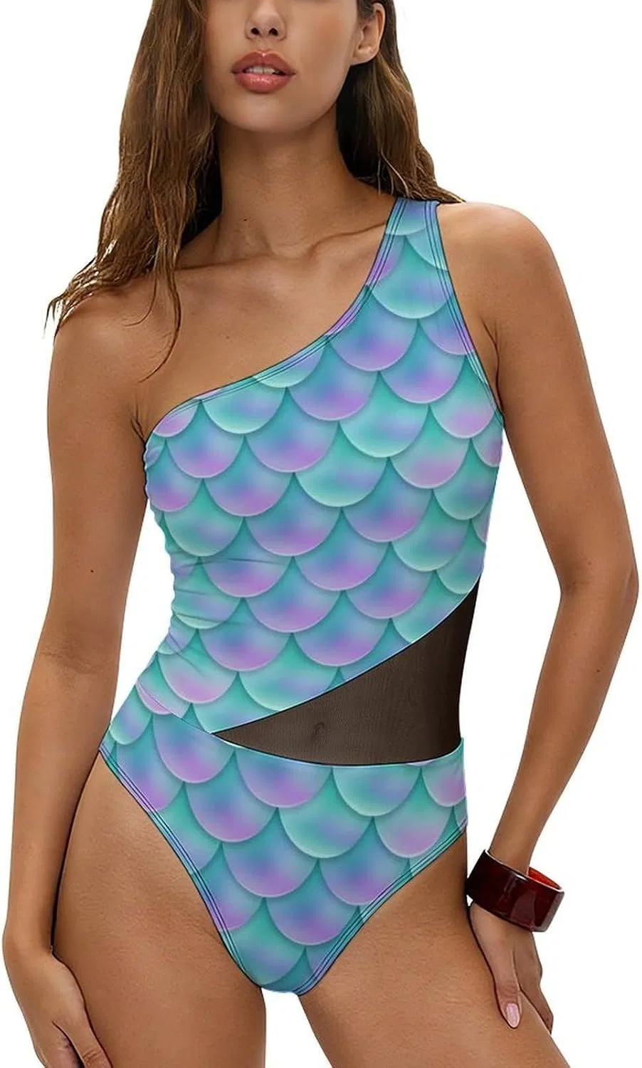Женский цельный купальник с сеткой для живота One-Piece, Style-18