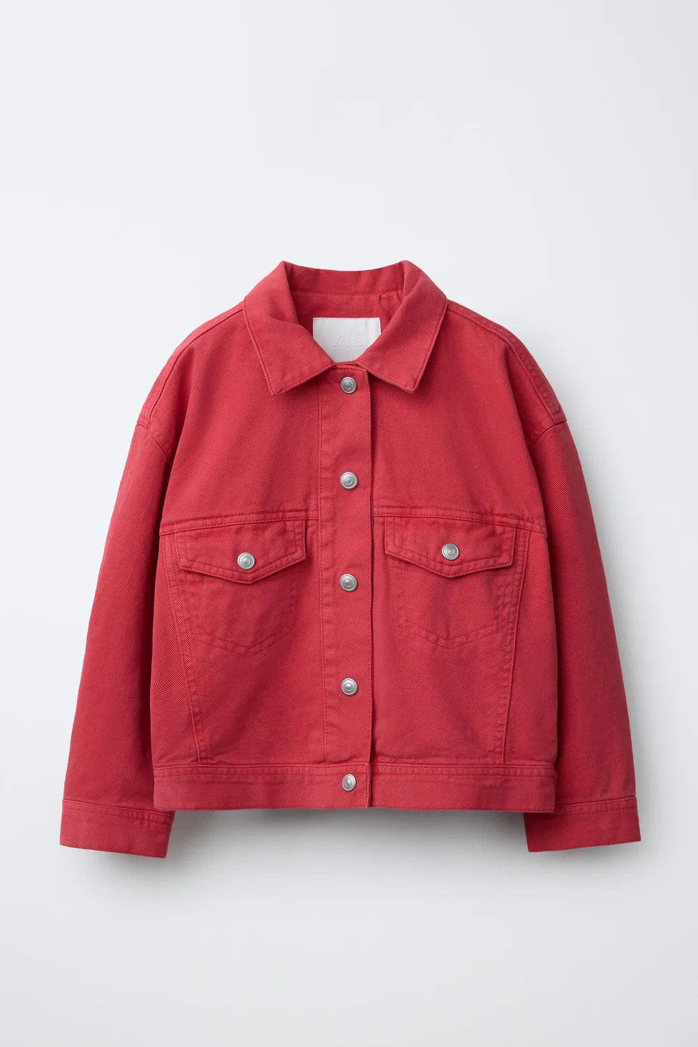 Однотонная саржевая куртка ZARA, Red