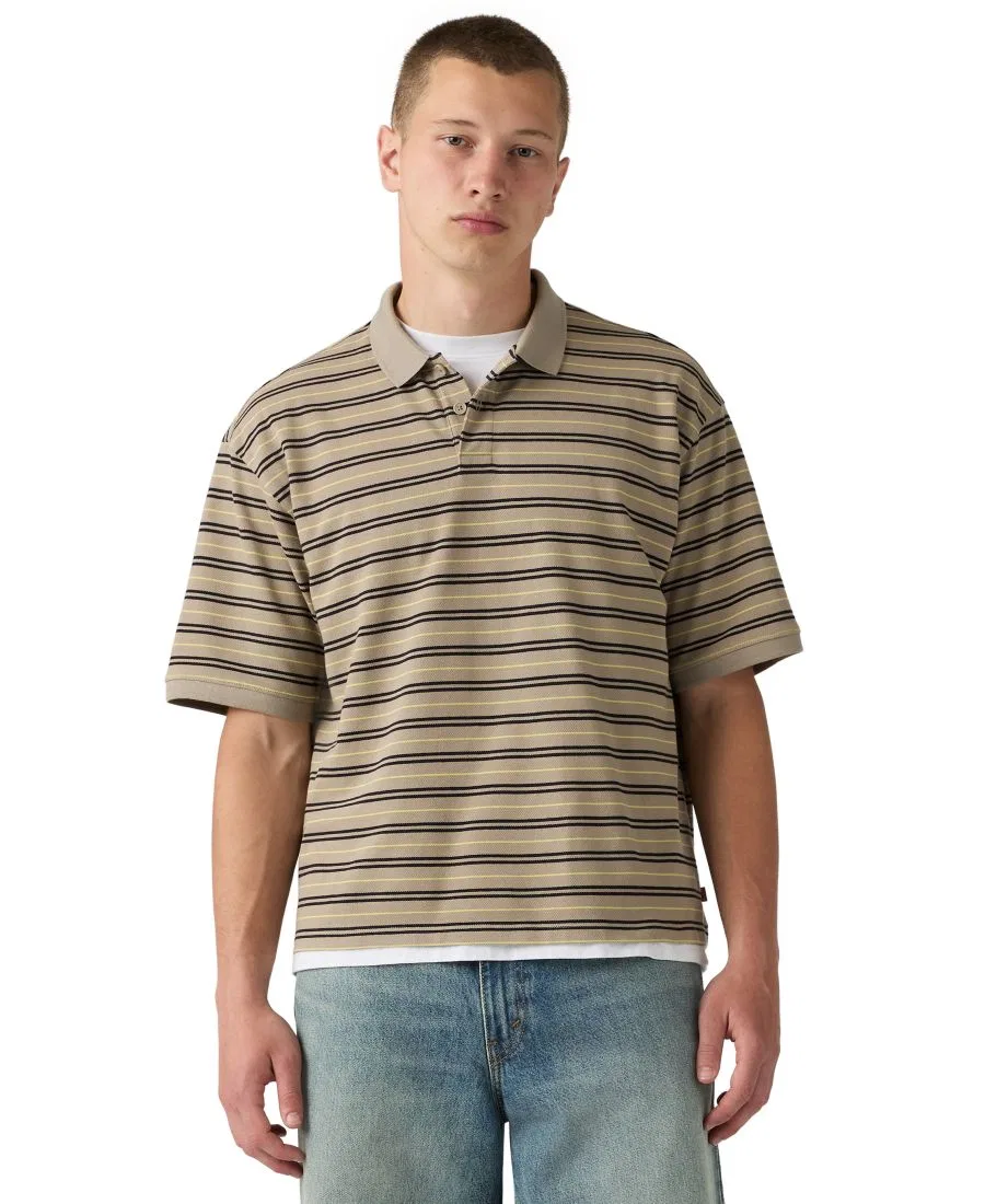 Мужское поло с полосатым принтом, свободный крой Levi's, Khaki