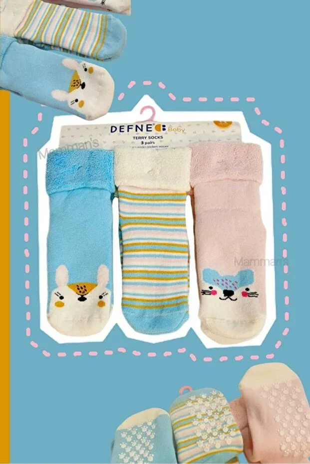 Детские носки с принтом Defne, Blue-Pink