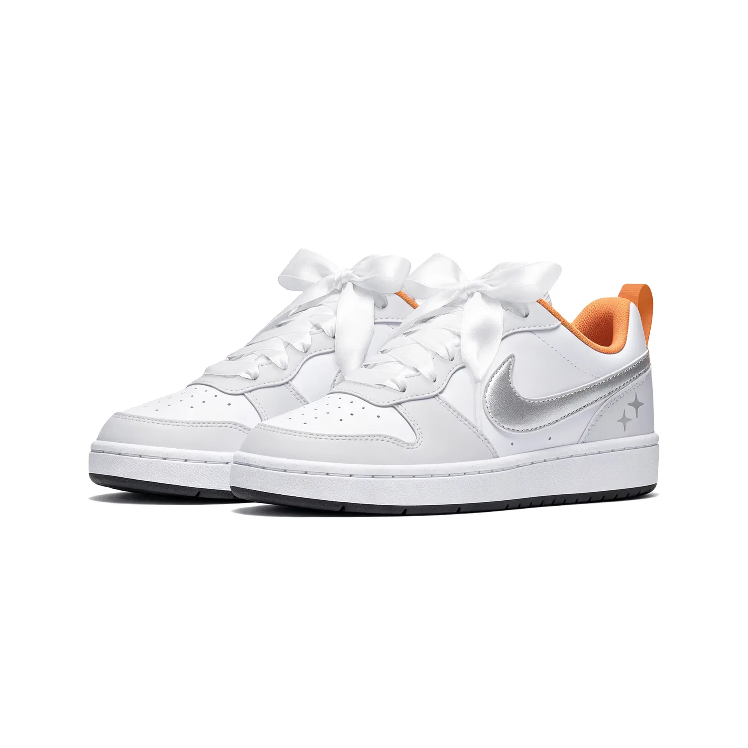 Детские кроссовки для скейтбординга с блестками Nike Court Borough 2, Silver — фото 3